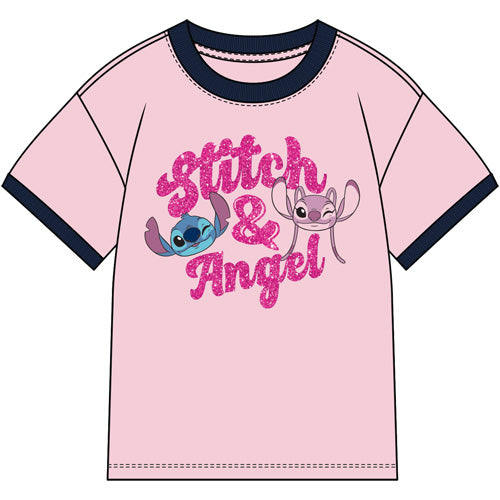 Stitch Angel Script Short Sleeve Top